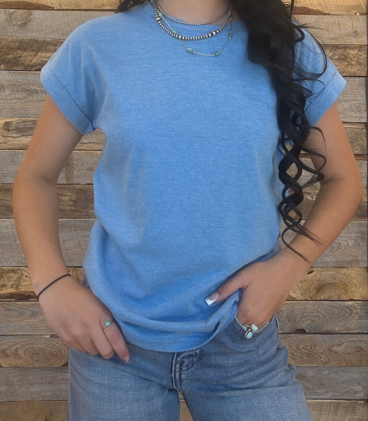 The Take It Basic Heathered Ocean Top