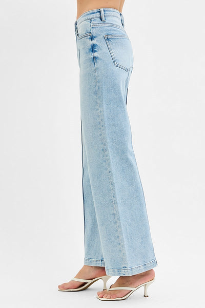 The Sunny High Rise Wide Leg Light Jeans