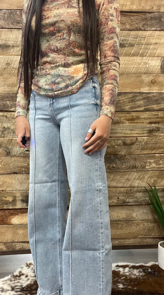 The Sunny High Rise Wide Leg Light Jeans