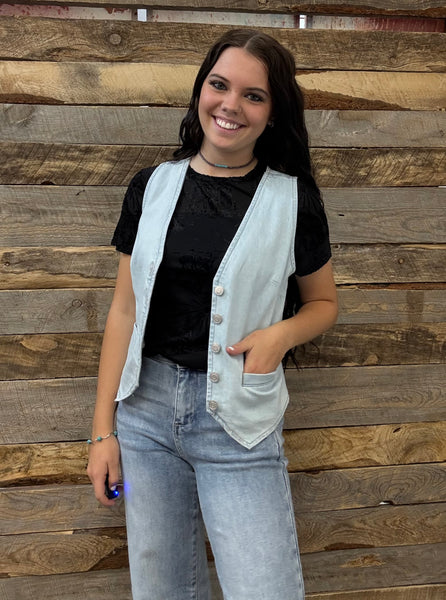 The Follow It Light Denim Vest
