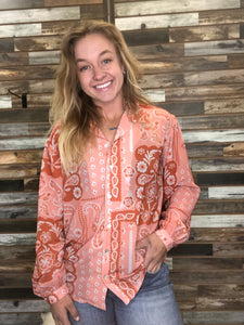 The Bandana Blush Top Cardigan