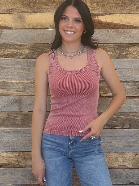 The Talk To Me Rust Tank Top
