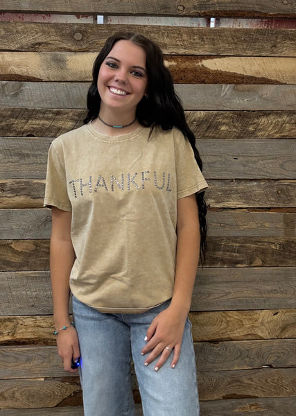 The Thankful Stud Acid Washed Tee