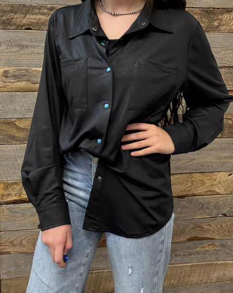 The Button Down Black Top Cardigan