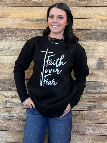 The Faith Over Fear Perfect Cut Black Sweatshirt