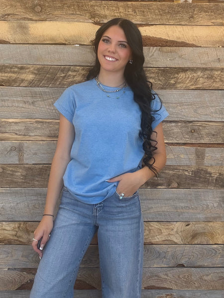 The Take It Basic Heathered Ocean Top