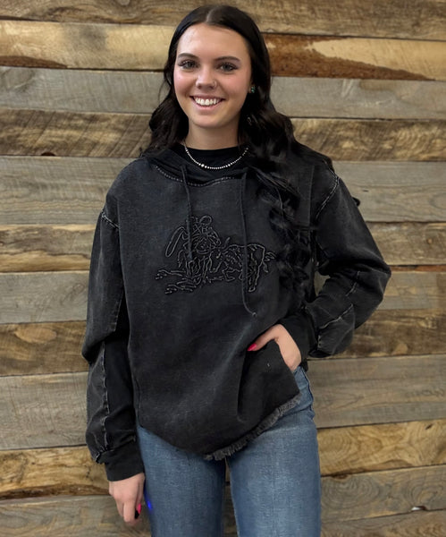 The Mixed Up Thoughts Dark Denim Hoodie Sweatshirt