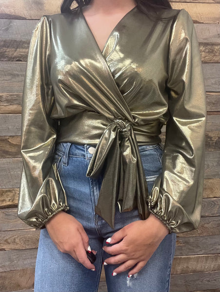 The Fake Gold Bow Top
