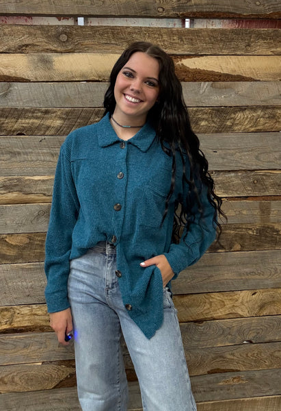 The Follow It Up Teal Jacket