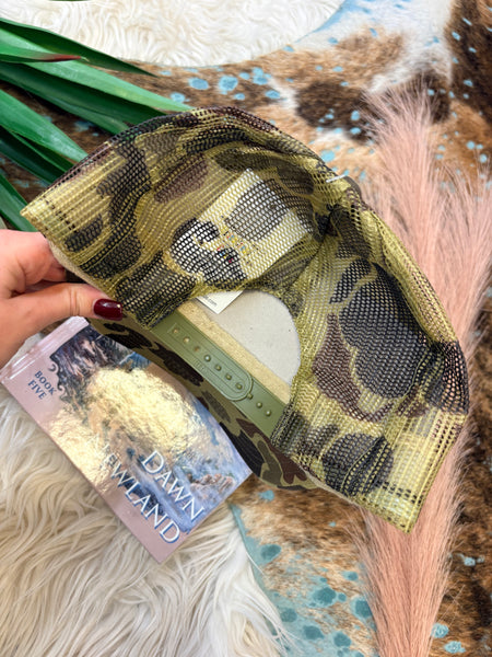 The Steer Skull Green Camo Cap