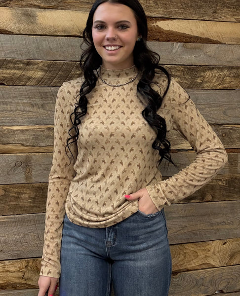 The All Over Western Long Sleeve Top