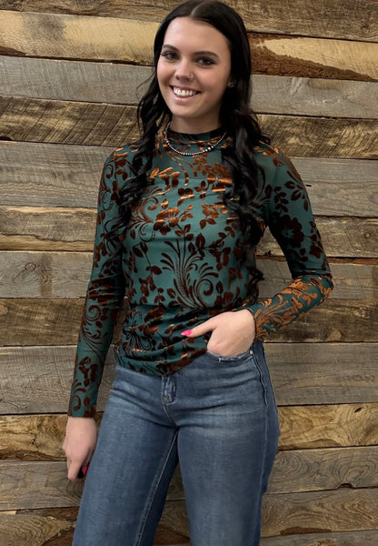 The Today Turquoise Mesh Top