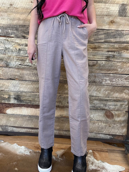 The Pretty Days Linen Rosey Brown Pants