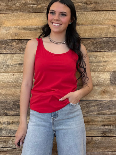 The Take It Basic Red Tank Top