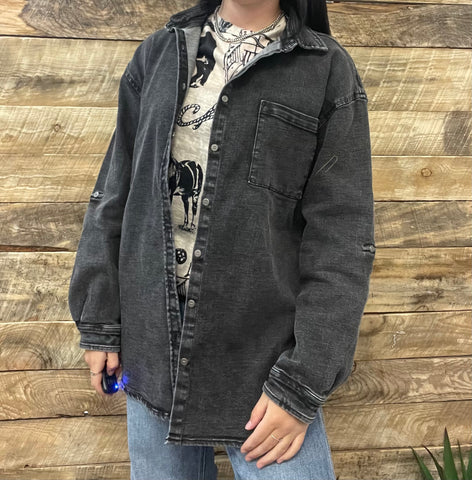 The Strong Way Oversized Dark Grey Jacket