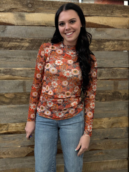 The Rusty Poppy Mesh Top