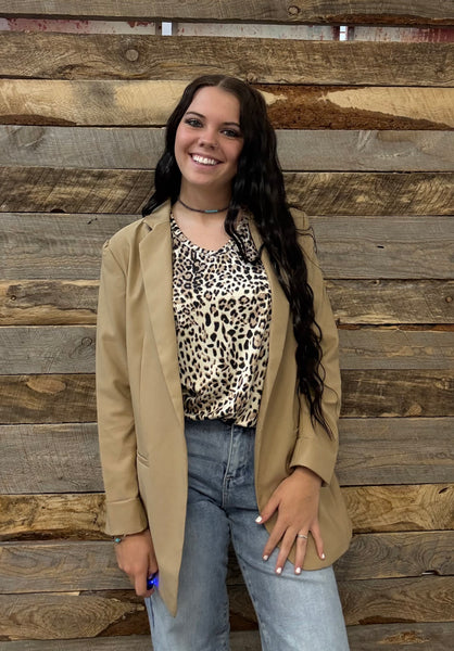 The Look Forward Taupe Blazer