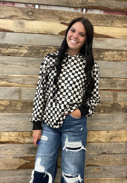 The Howdy Black and White Hooded Sweatshirt