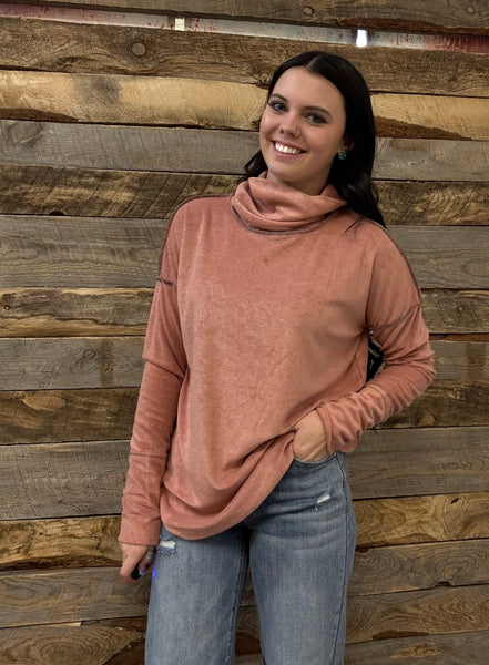 The It's For You Turtleneck Mauve Top
