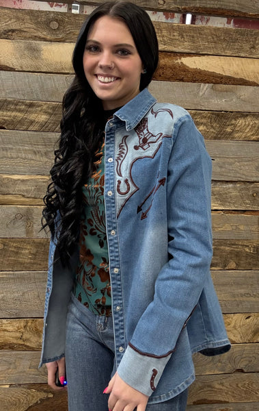 The Look Inside Denim Top Cardigan