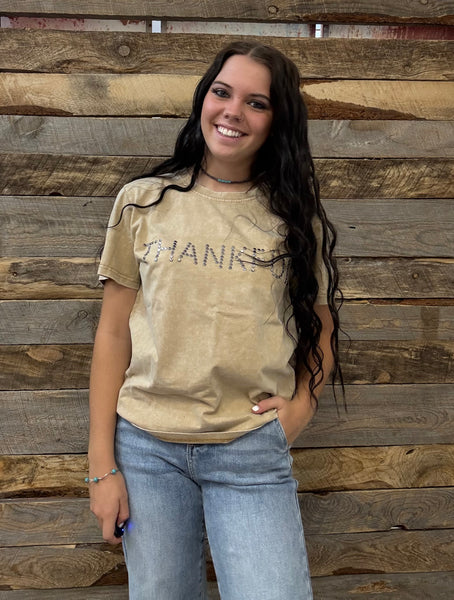 The Thankful Stud Acid Washed Tee