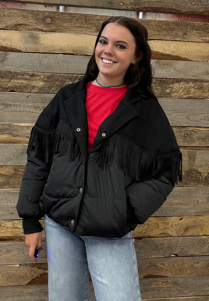 The Talk Fringy Black Jacket