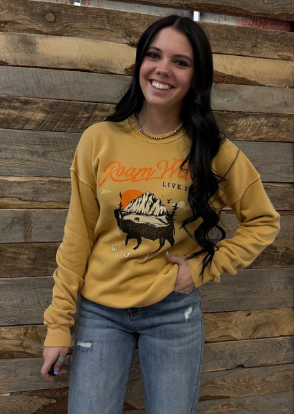 The Roam Wild Mineral Mustard Sweatshirt