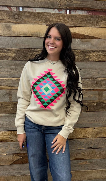 The Diamond Ways Aztec Bone Sweatshirt