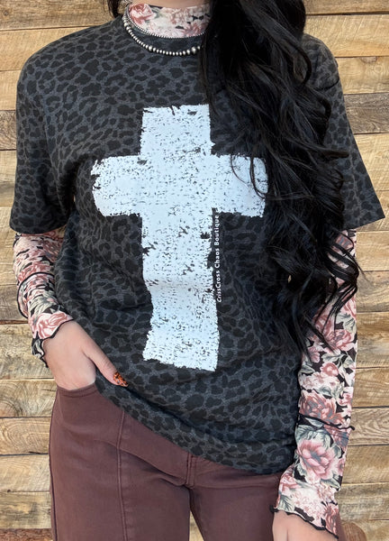 The Cross Leopard Black Tee