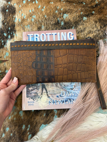 The Way There Croc Clutch Wallet