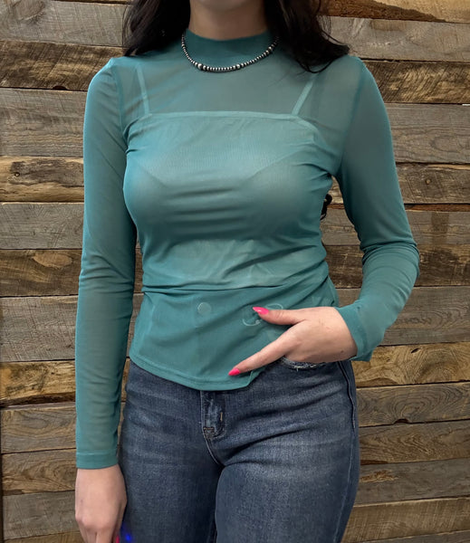 The Turquoise Mesh Top