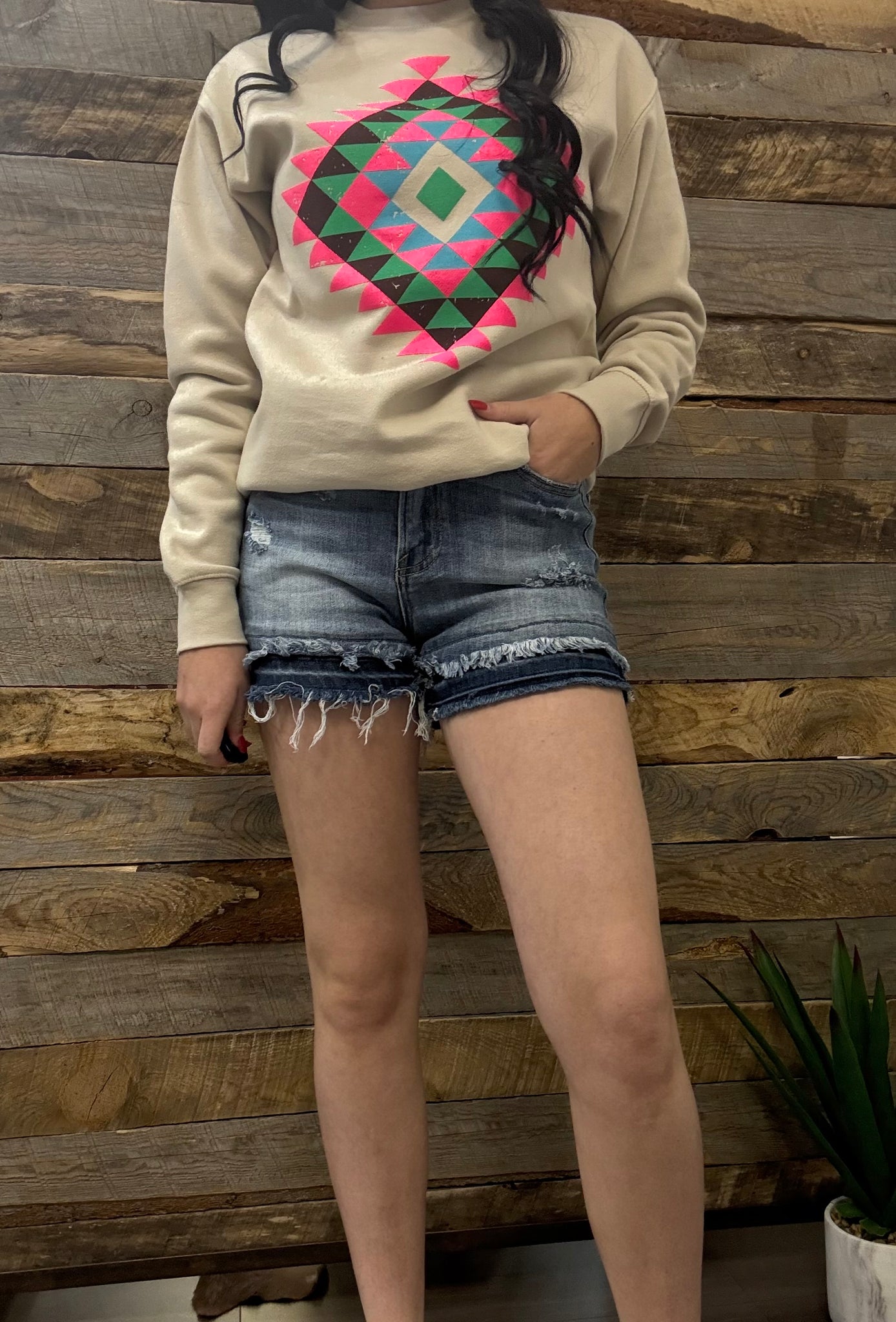 The Kayla High Rise Medium Jean Shorts