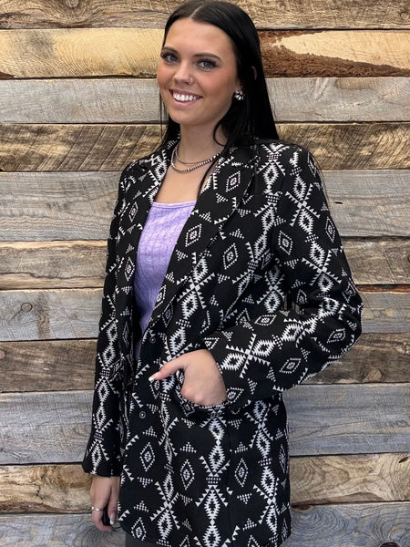 The Aztec Black Blazer