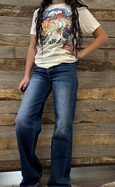 The Marlee High Rise Wide Leg Basic Dark Jeans