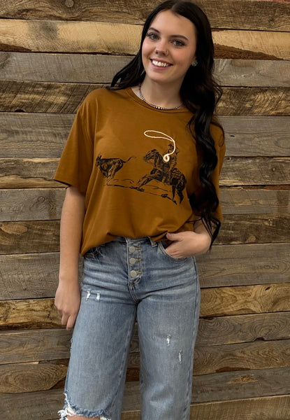 The Stop On A Dime Rust Tee