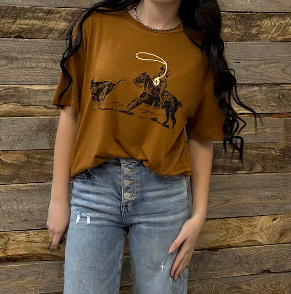 The Stop On A Dime Rust Tee