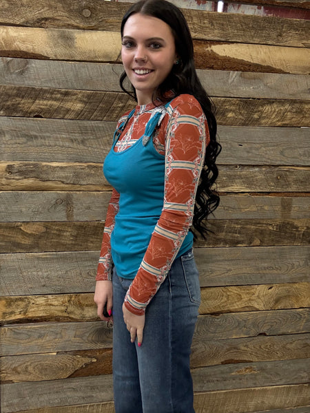 The Look Up Turquoise Buckle Tank Top