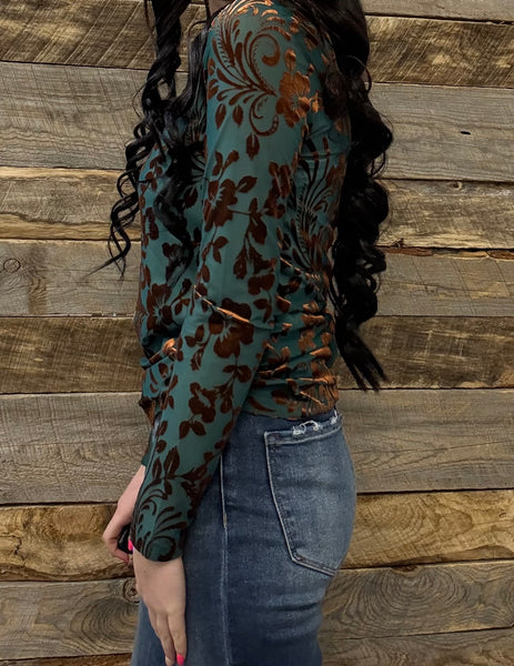 The Today Turquoise Mesh Top