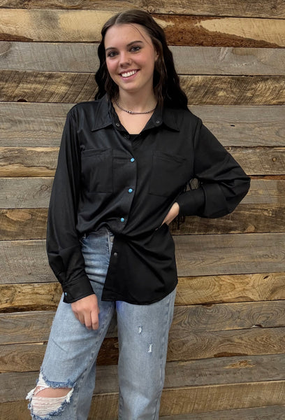 The Button Down Black Top Cardigan