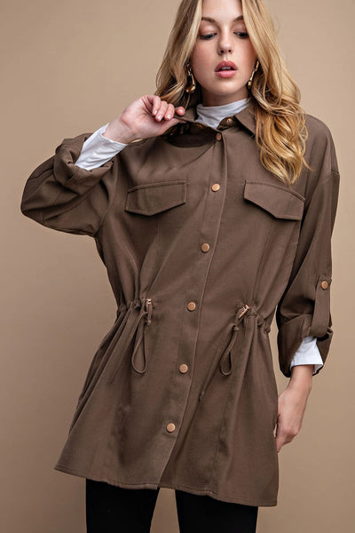 The Today Is It Mocha Olive Cardigan Jacket