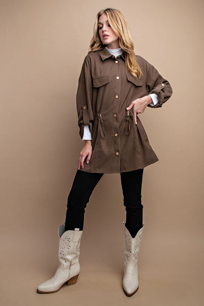 The Today Is It Mocha Olive Cardigan Jacket