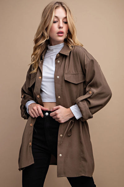 The Today Is It Mocha Olive Cardigan Jacket