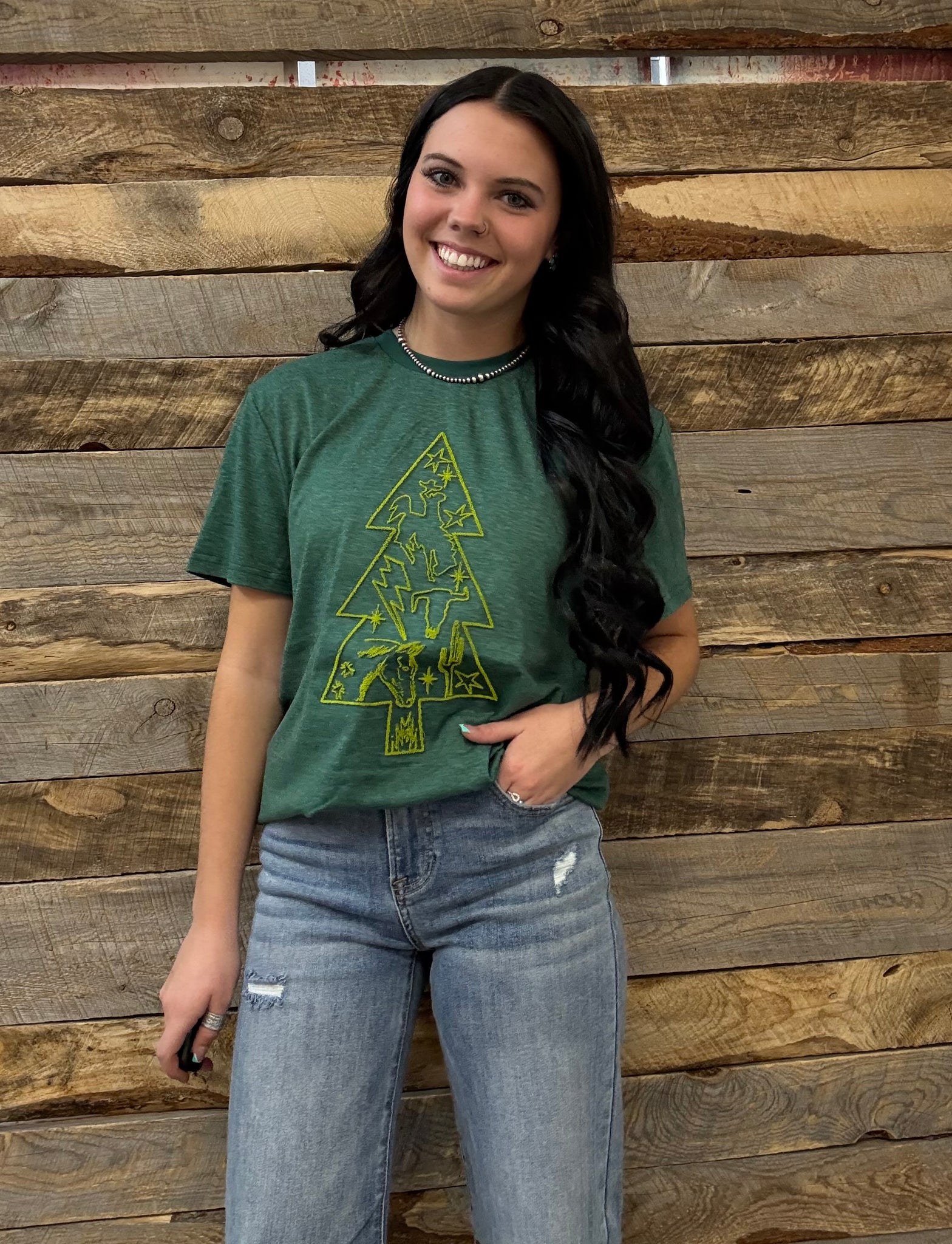 The Holidays Tree Green Tee