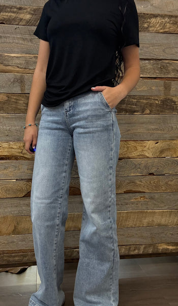 The Julie High Rise Wide Leg Light Jeans