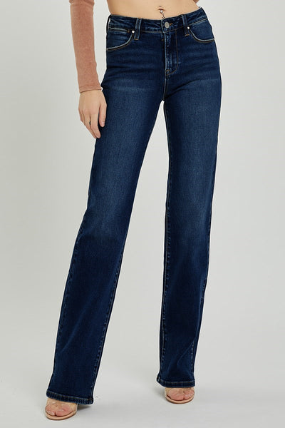 The Piper Mid Rise Long Straight Jeans