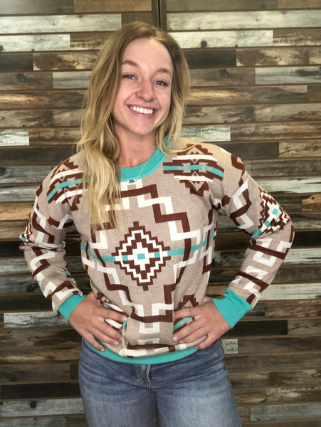 The Aztec Tan Knit Sweater