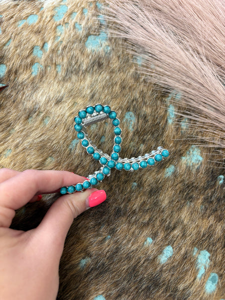 The Turquoise Bead Mini Claw Clip