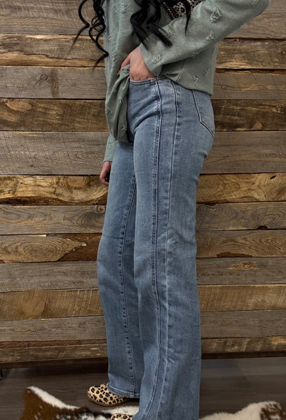 The Kylie Wide Leg Medium Jeans