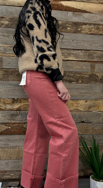 The Devin High Rise Wide Leg Brick Jeans