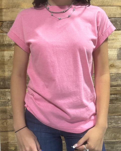 The Take It Basic Heathered Fuchsia Top